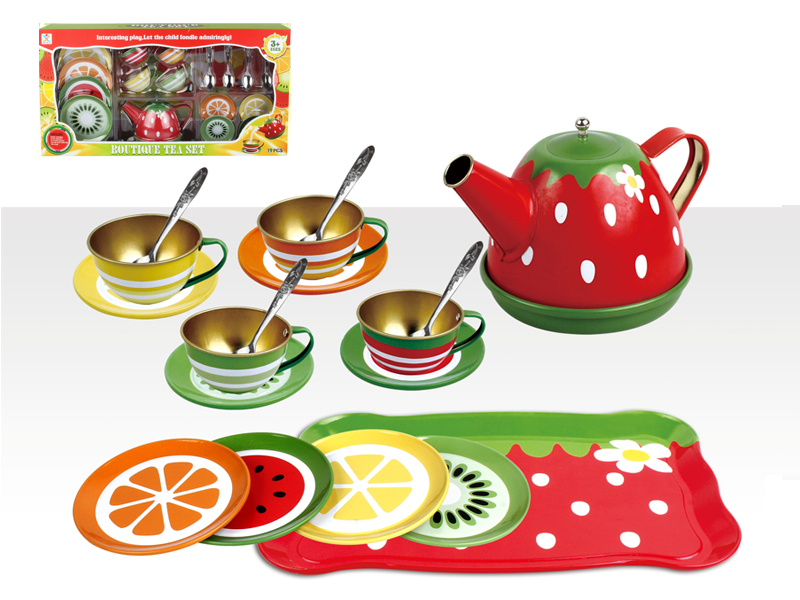 Tinplate Fruit Tea Set With Spoon