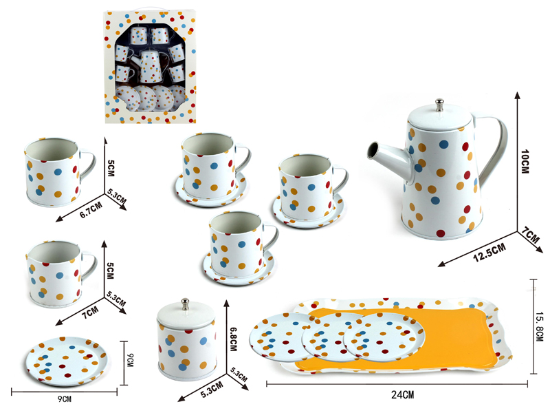 Tinplate High Pot Color Tea Set