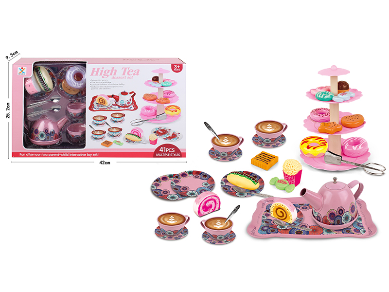 Tinplate Solid Tea Set + Dessert Toy