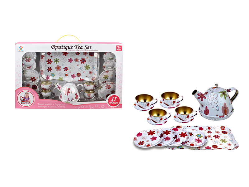 Tinplate White Tea Set