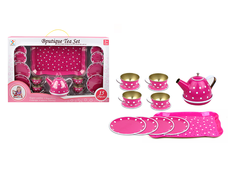Tinplate Pink Tea Set