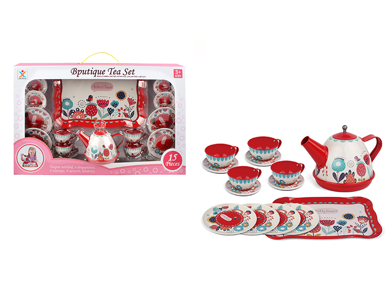 Tinplate Scarlet Classic Flower Tea Set