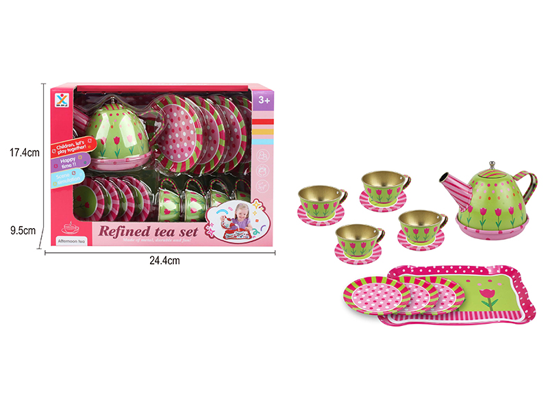 Tinplate Rose Tea Set