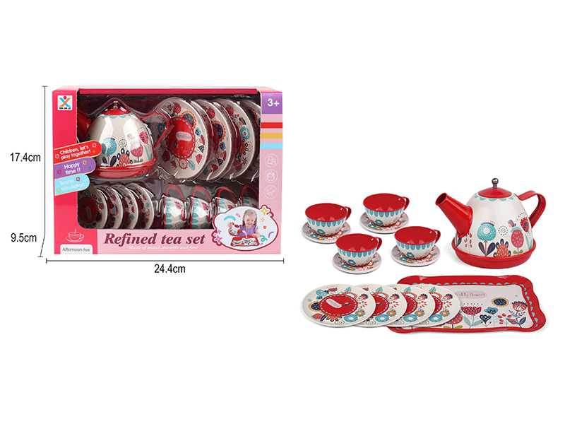 Tinplate Scarlet Classic Flower Tea Set