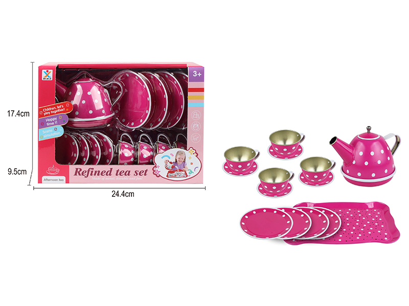 Tinplate Pink Tea Set