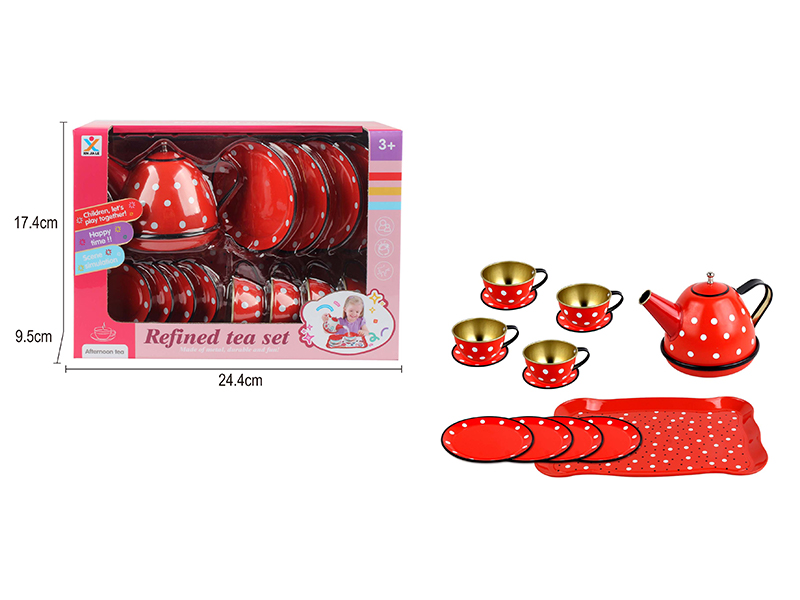 Tinplate Red Dot Tea Set
