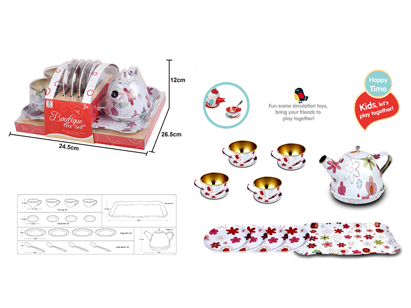 Tinplate White Tea Set