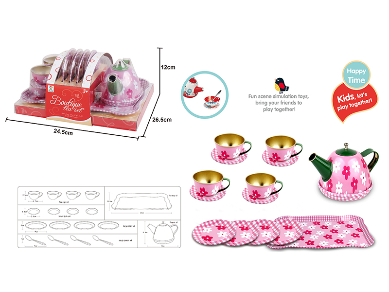 Tinplate White Tea Set