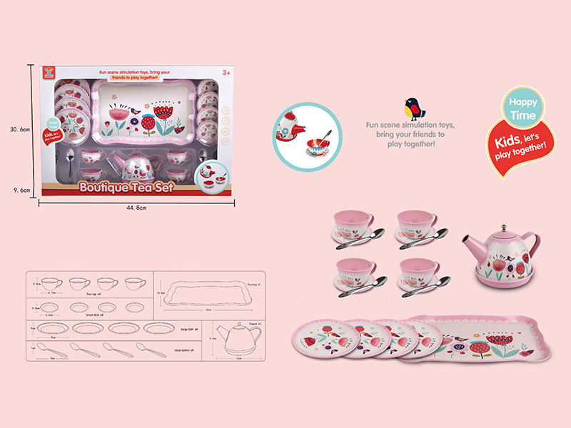 Tinsel Pink Safflower Tea Set