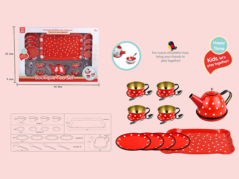 Tinplate Red Dot Tea Set