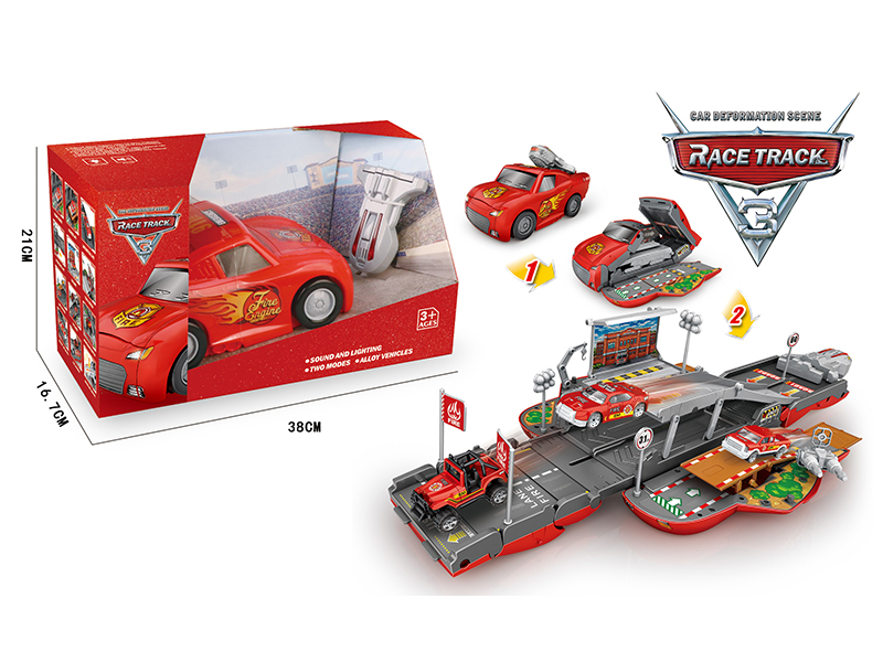 M Mcqueen Alloy Light Music Ejection Match Track Deformation Car