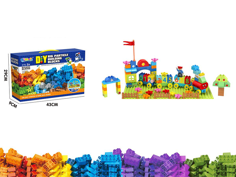 122PCS Train Building Blocks +2 Base Plates