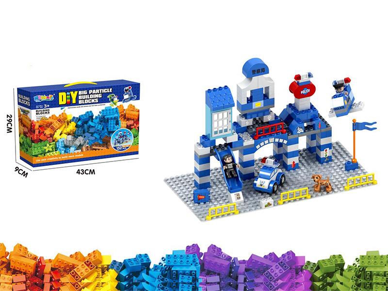 152PCS Police Station Building Blocks +2 Base Plates