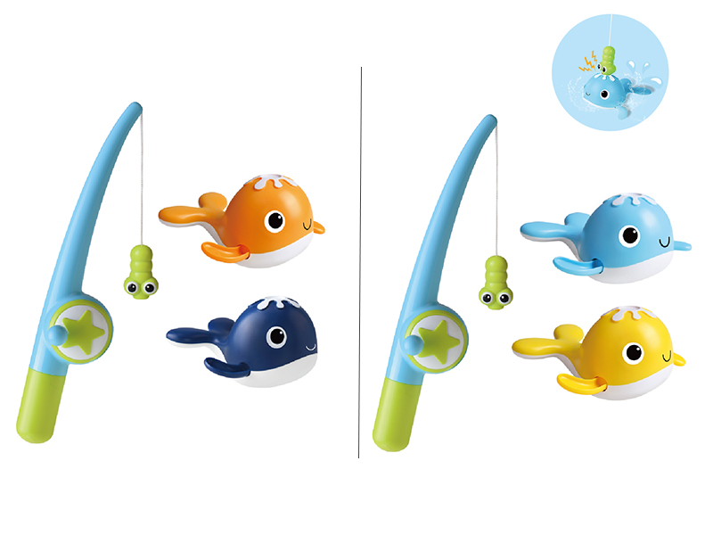 Bath Fishing Toys Fishing Rod +2 Fishs(With Magnetic)