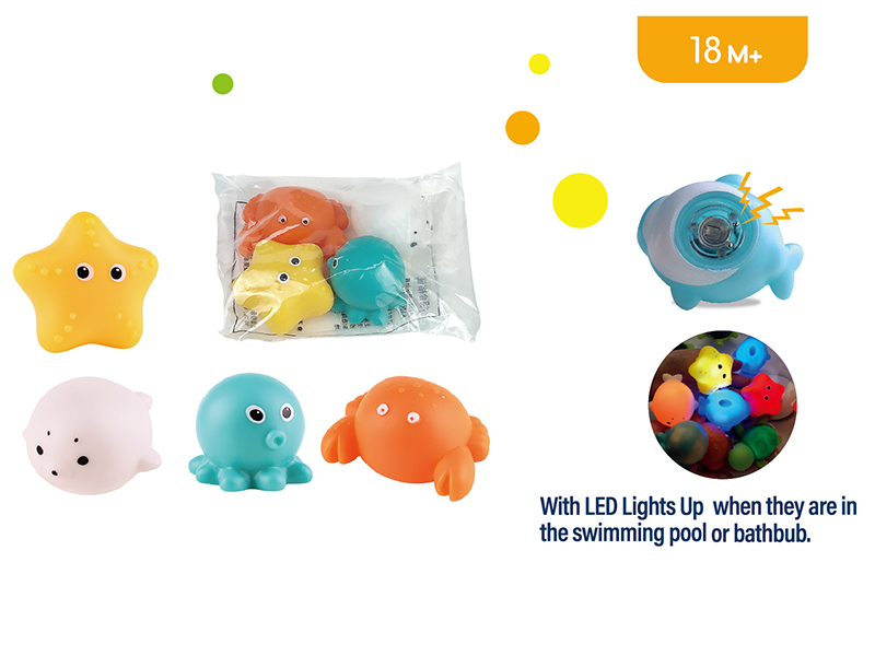 Vinyl Sea Animal With LED Lights 4pcs