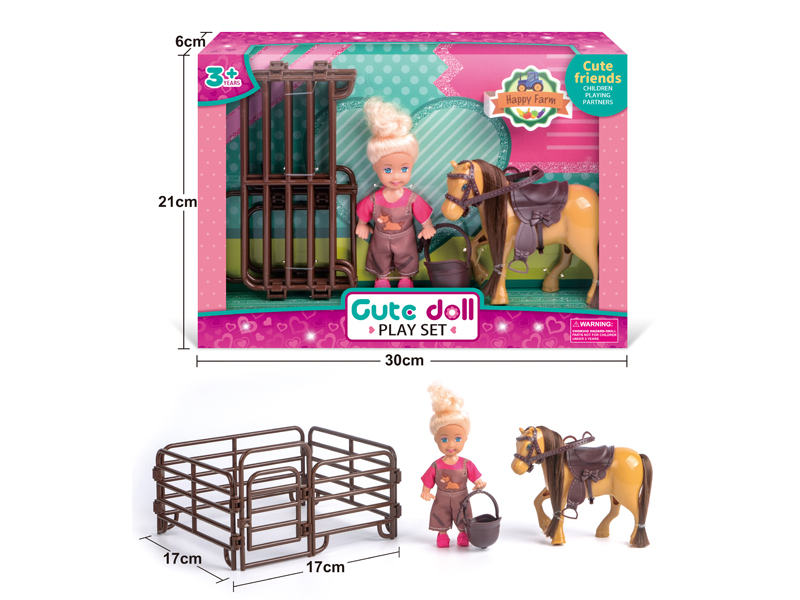 4.5 Inch Doll Horse Fence Farm Suit