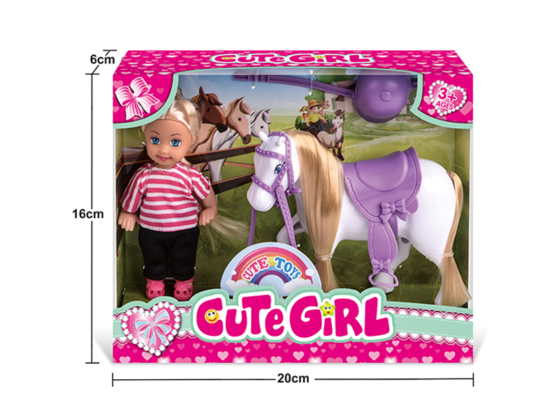 4.5 Inch Doll With White Horse Suit