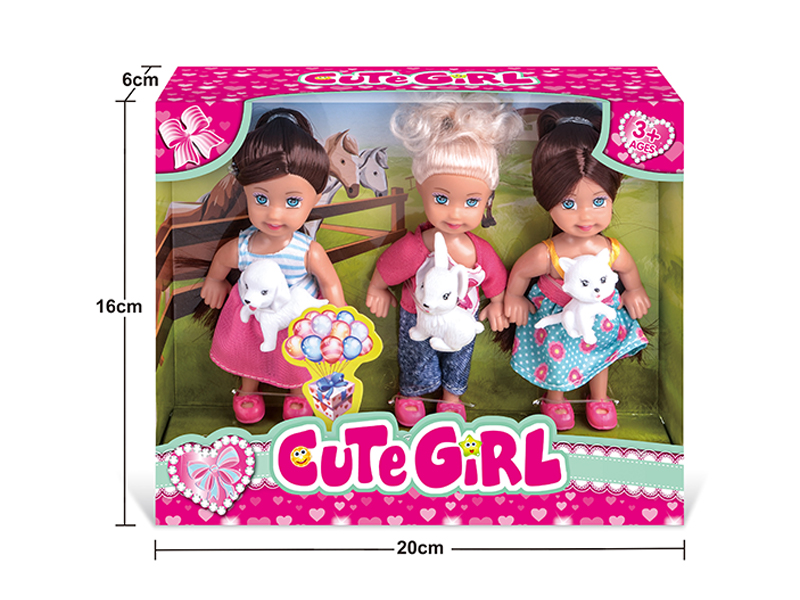 4.5 Inch Doll With 3 Pets