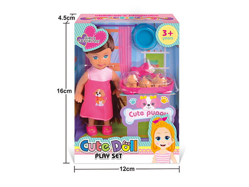 4.5 Inch Doll With 3 Pets