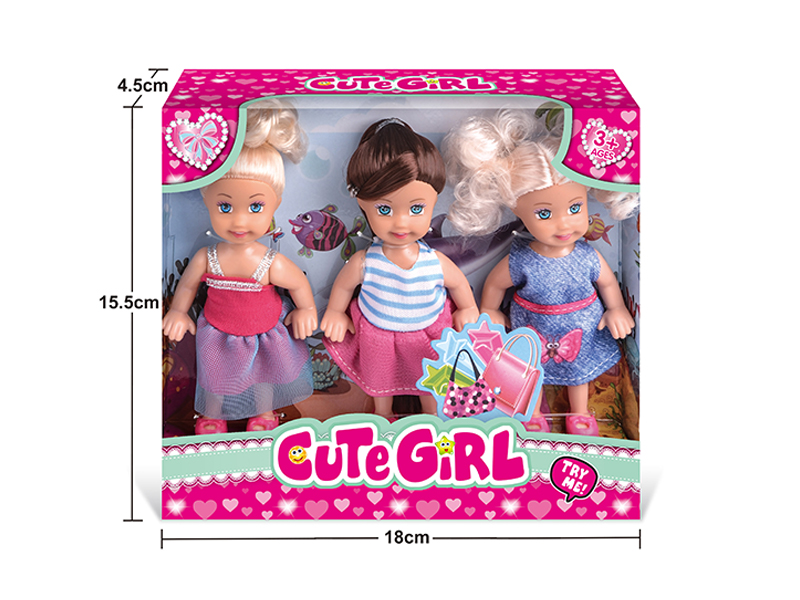 3PCS 4.5 inch dolls