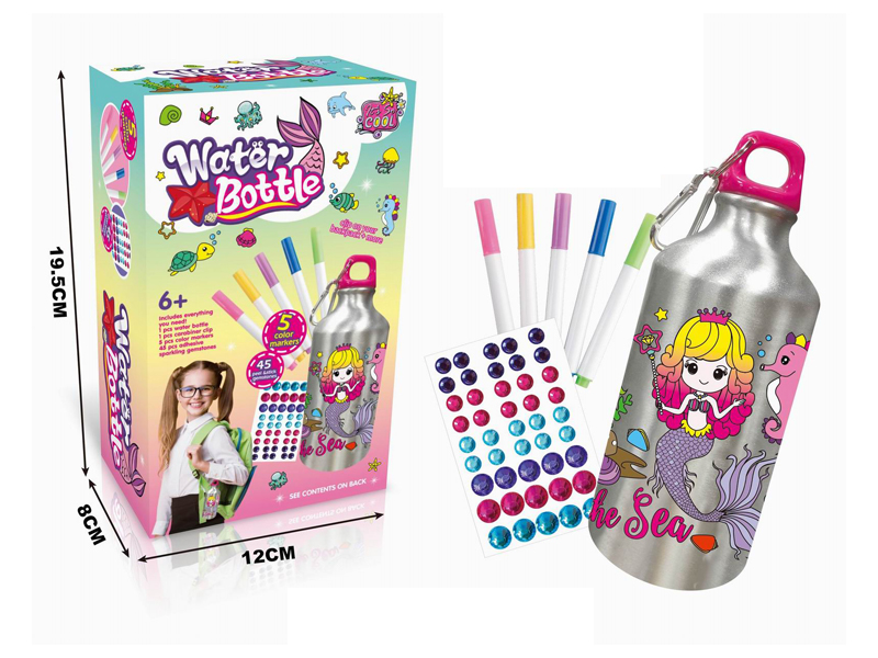 DIY Mermaid Graffiti Water Bottle
