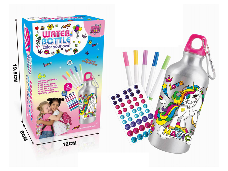 DIY Unicorn Graffiti Water Bottle
