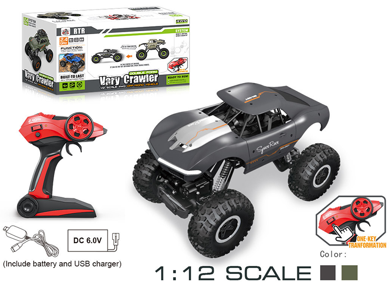 2.4G Remote Control 1:12 Dual Mode Lift Climbing Cross Country Car