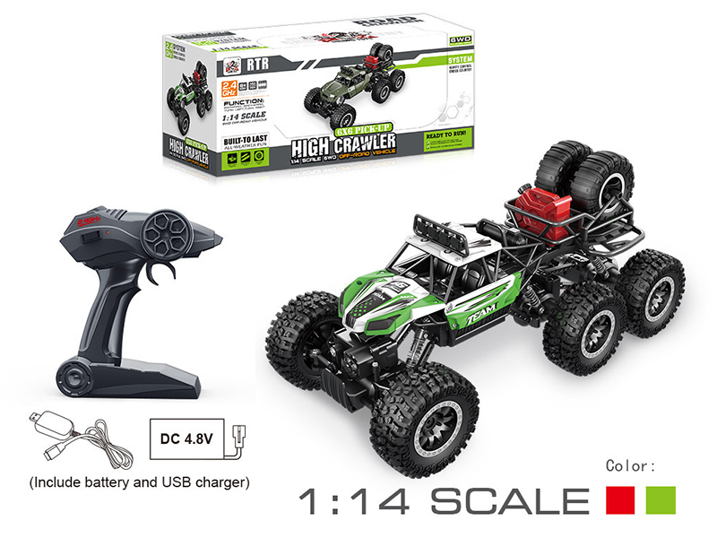 2.4G Remote Control 1:14 Six-Wheel Climbing Cross Country Car