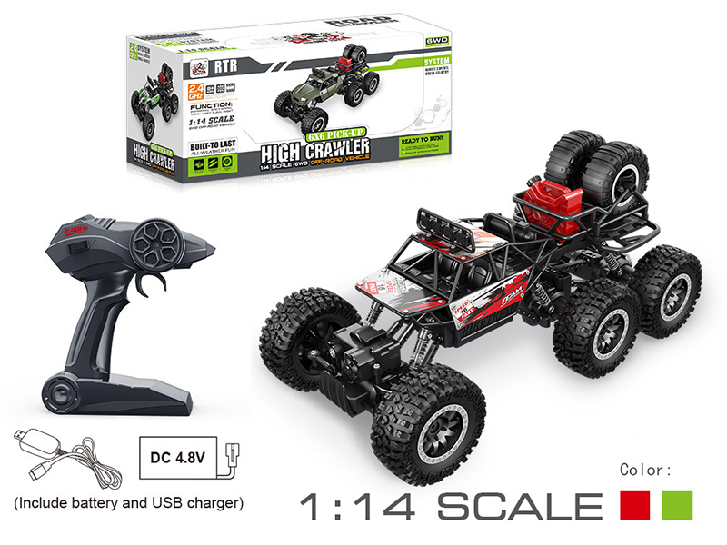 2.4G Remote Control 1:14 Six-Wheel Climbing Cross Country Car