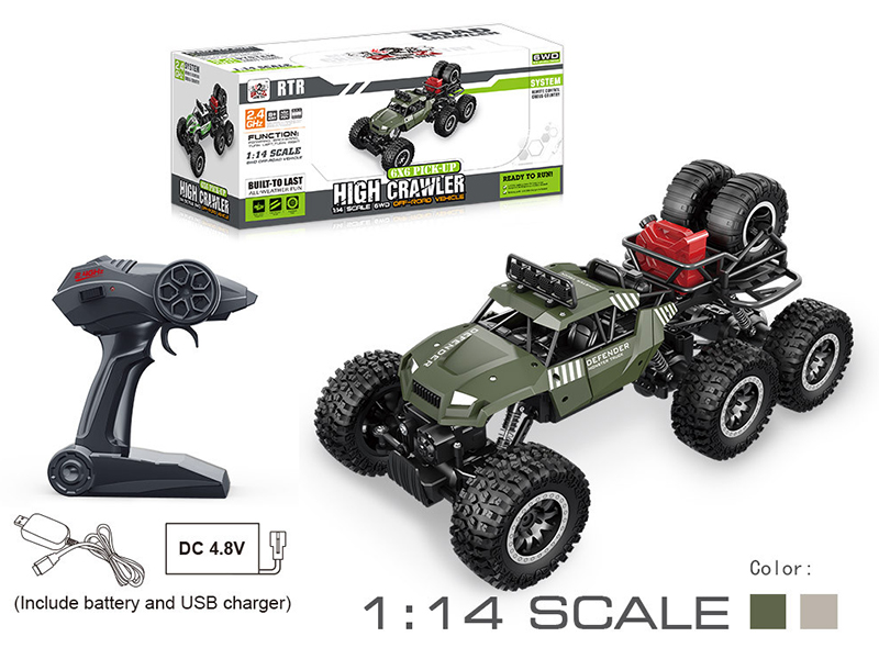 2.4G Remote Control 1:14 Six-Wheel Climbing Cross Country Car