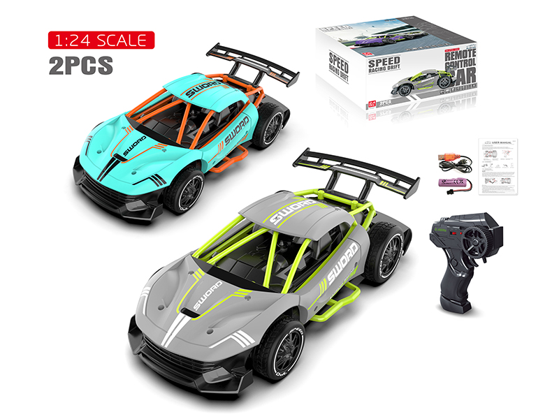 2.4G Remote Control 1:24 Plastic Car Model(2 Cars)