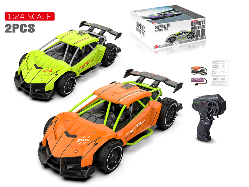 2.4G Remote Control 1:24 Plastic Car Model(2 Cars)