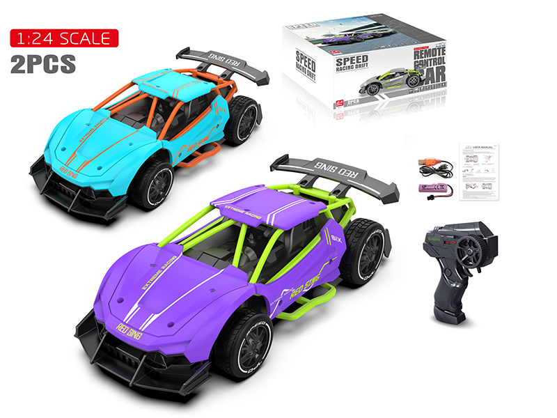 2.4G Remote Control 1:24 Plastic Car Model(2 Cars)