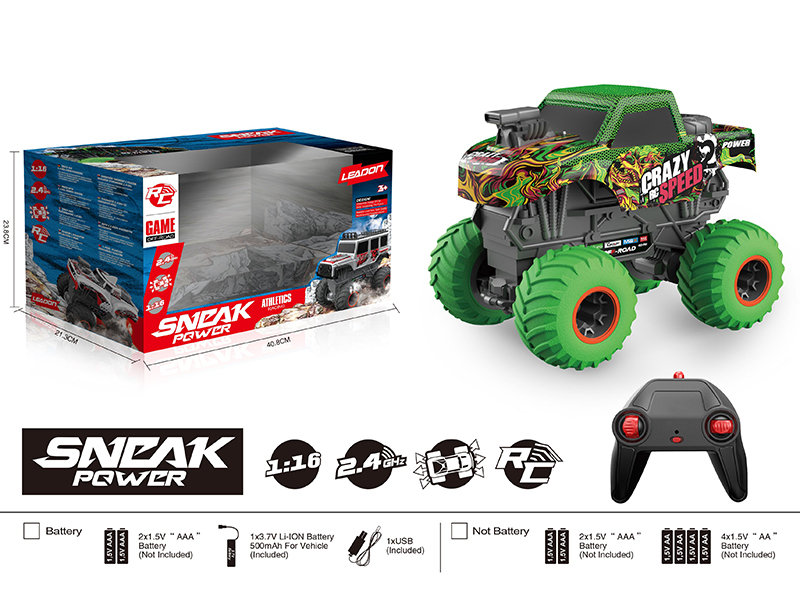 2.4G Remote Control 1:16 Big Wheel Cross Country Car(Included Battery)