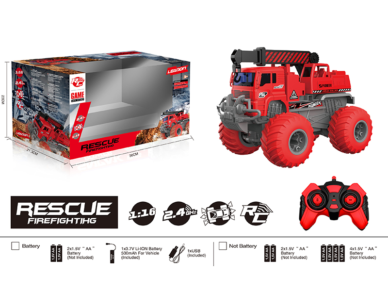 1:16 Remote Control Big Wheel Off-Road Fire Engine(Included Battery)