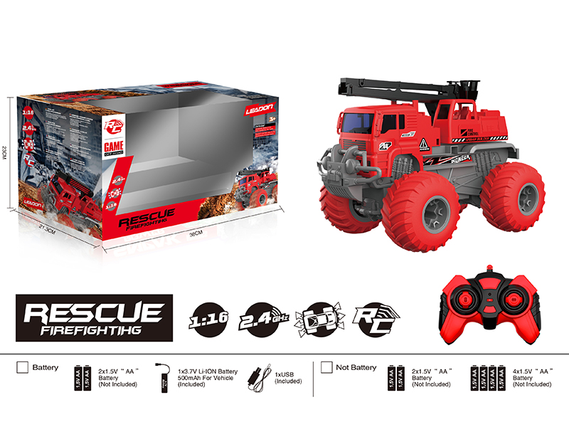 1:16 Remote Control Big Wheel Off-Road Fire Engine(Included Battery)