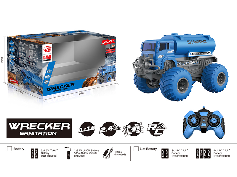 1:16 Remote Control Big Wheel Off-Road Sanitation Truck(Included Battery)