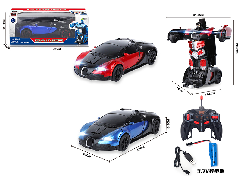 1:14 Remote Control Induction Deformation Bugatti Robot