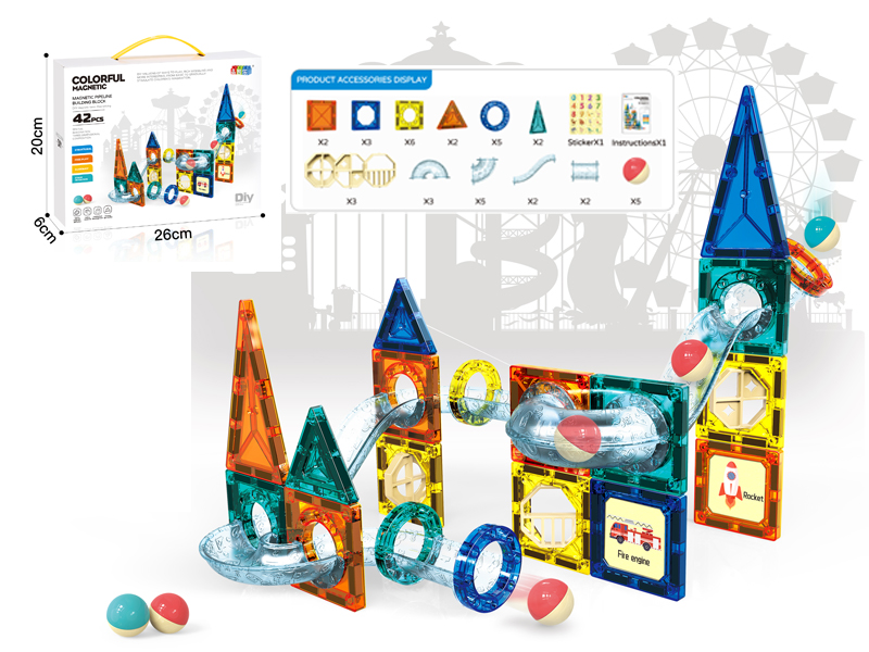 42PCS  Magnetic Duct Building Block