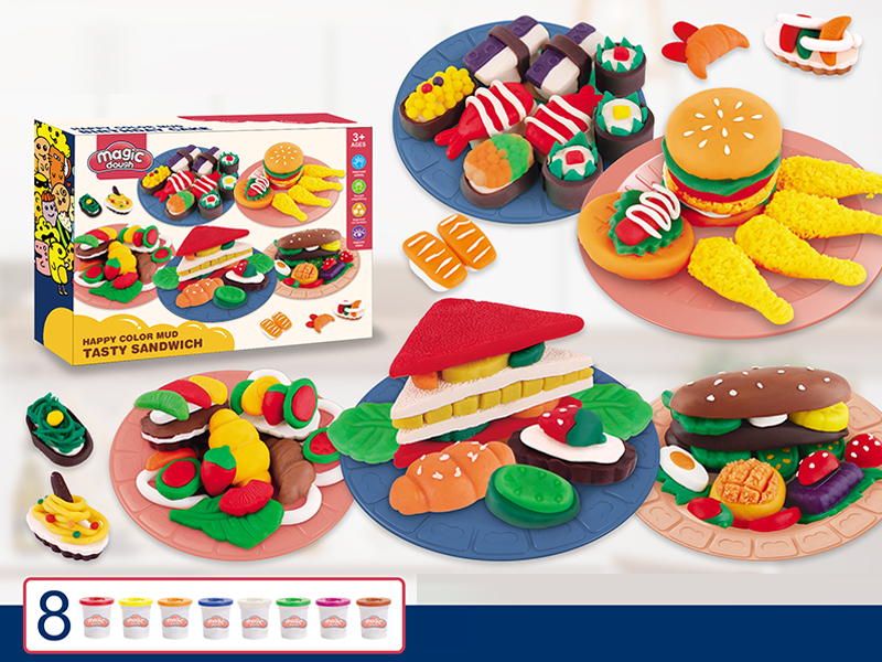 Hot Dog Sandwich Sushi Hamburger Colored Mud