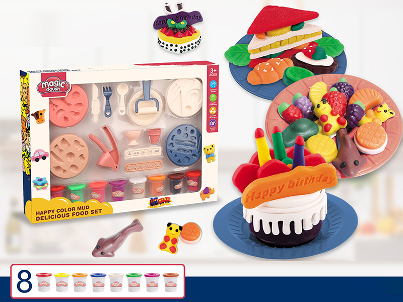 Breakfast Candy + Cake Candy + Press Set Meal Colored Mud