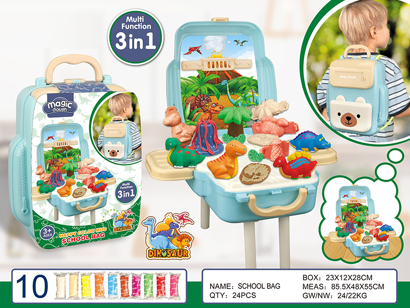 Dinosaur Theme Schoolbag Colored Mud