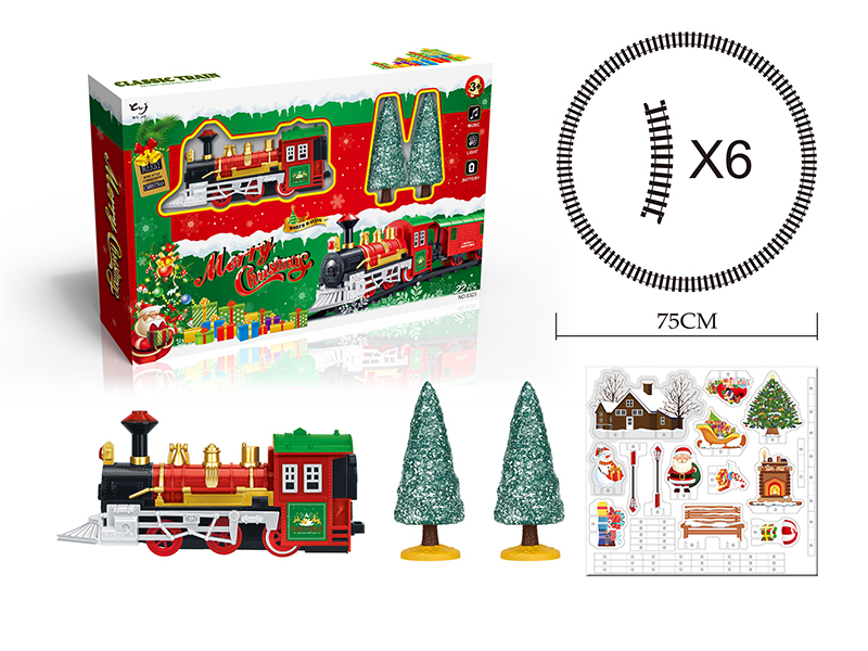 Christmas Rail Train With Light And Sound 22pcs