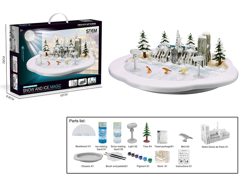 Science Experiment Scene Making Snow - Notre Dame Cathedral