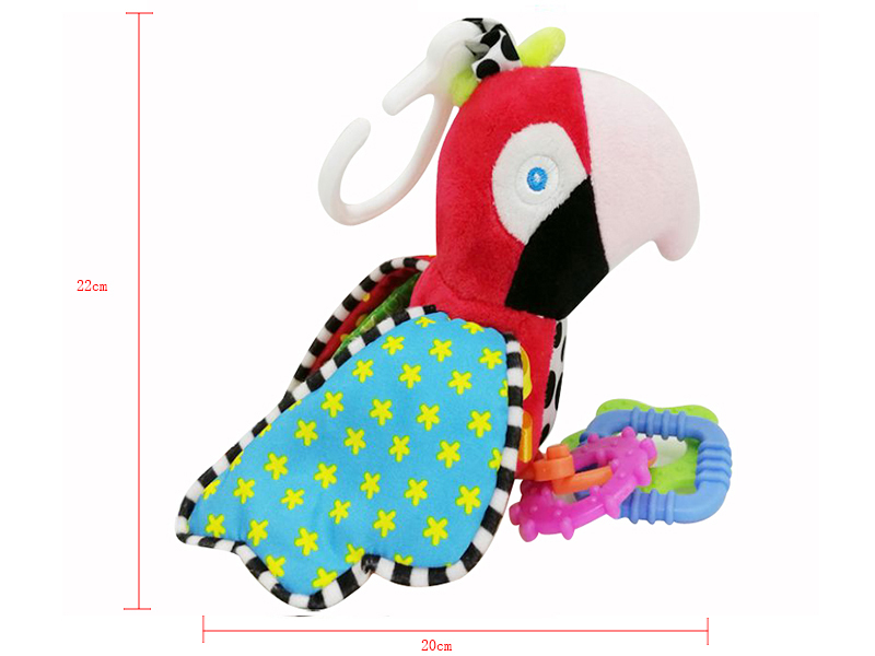 Plush Red Bird Baby Teether Bedside Bell