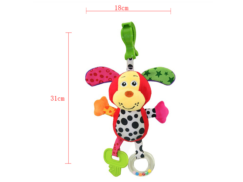 Plush Puppy Baby Teether Crib Stroller Hanging Toy