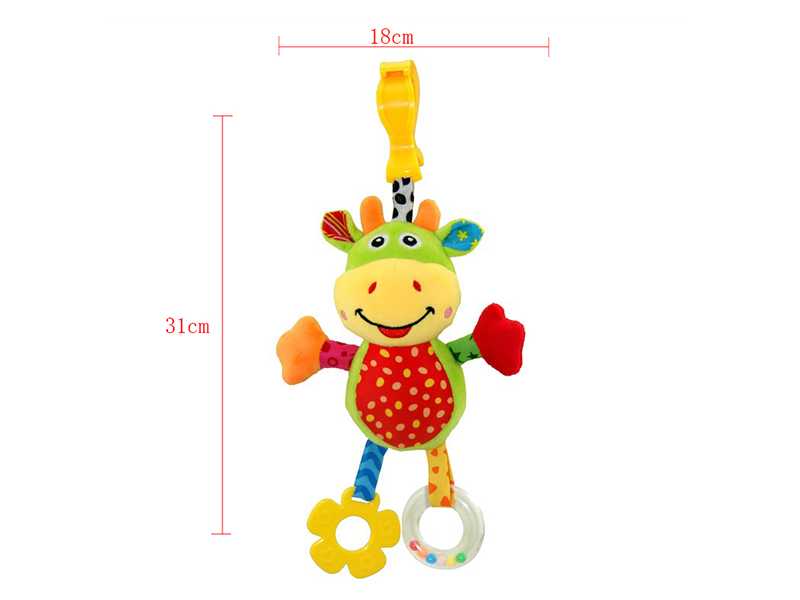 Plush Cattle Baby Teether Crib Stroller Hanging Toy