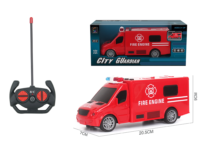 1:18 R/C 4CH Music Car With Light (Fire Engine)