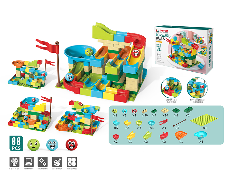 Rolling Balls Fun Slideway Series Building Blocks 88pcs
