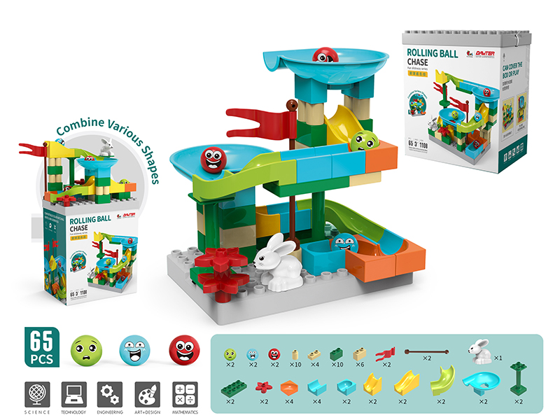 Rolling Balls Fun Slideway Series Building Blocks 65pcs